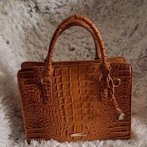 Source Unknown Tan Crocodile-Pattern Satchel